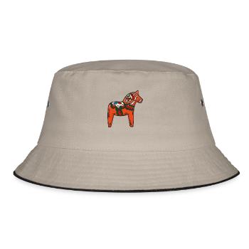 Dala horse Dala horse Typical Swedish symbol - Bucket Hat - khaki/black - Front