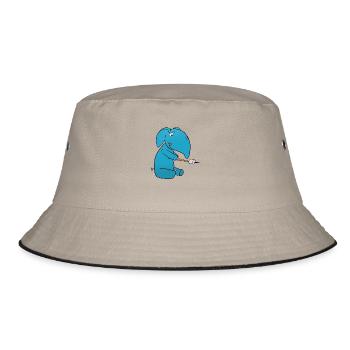 Elefant Marshmallow - Bucket Hat - Khaki/Schwarz - Vorne