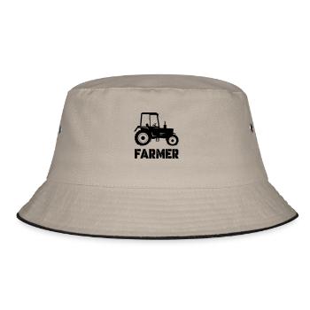 traktor farmer - Bucket Hat - Khaki/Schwarz - Vorne