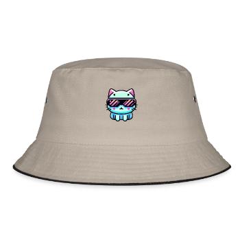 Cyber Cat - Bucket Hat - khaki/black - Front