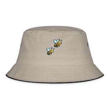 biene cartoon 2 - Bucket Hat - Khaki/Schwarz - Vorne