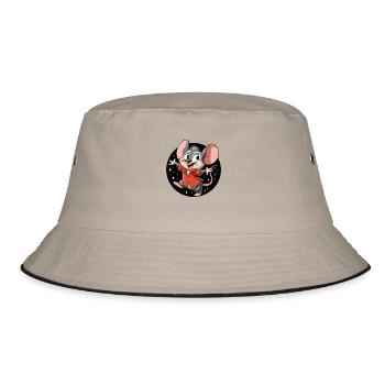 Mouse dances in the night - Bucket Hat - khaki/black - Front