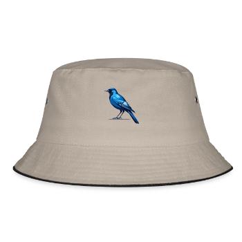 Blue Raven - Bird Sticker - Bucket Hat - khaki/black - Front