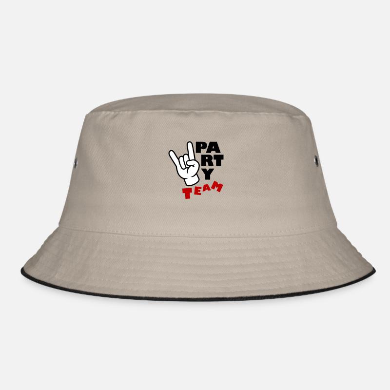 Party Team Lustig - Bucket Hat - Khaki/Schwarz