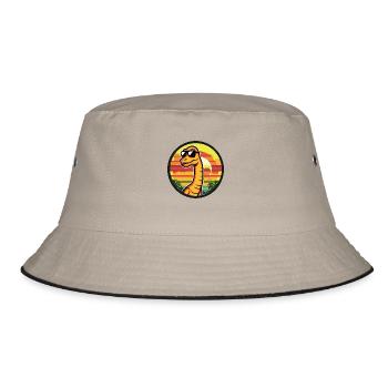 Dinosaur brontosaurus comic - Bucket Hat - khaki/black - Front