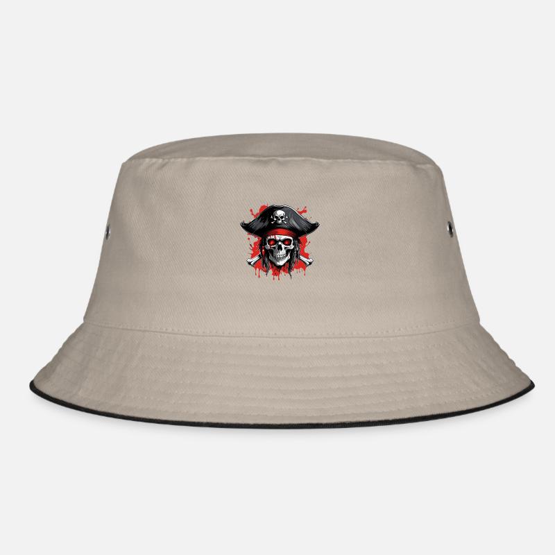 Crâne de pirate avec tricorne et éclaboussures de sang Bob