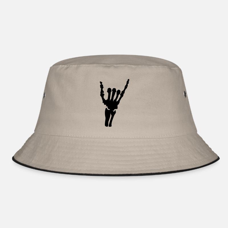hang_loose_vec_1 de - Bucket Hat - Khaki/Schwarz