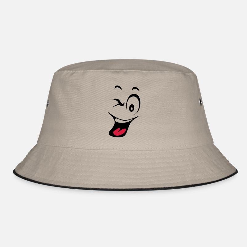 lachender Smiley humeur1 - Bucket Hat - Khaki/Schwarz