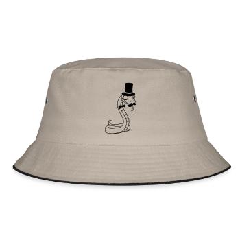 gentleman gentlemen cylinder rich monocle glasses s - Bucket Hat - khaki/black - Front