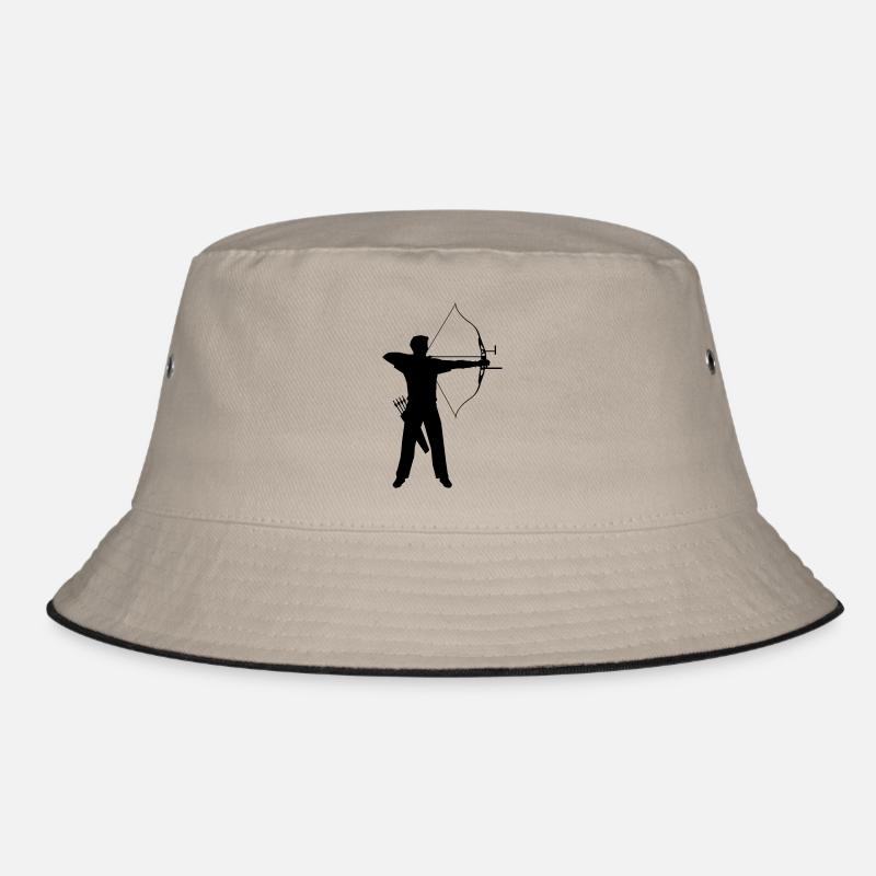 Bogenschießen-Bogen und Pfeile - Bucket Hat - Khaki/Schwarz