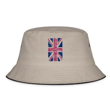 Union Jack - London - Vintage Look - Bucket Hat - khaki/black - Front