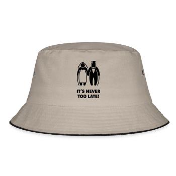 It's Never Too Late! (Mature Couple / Wedding) - Bucket Hat - khaki/black - Front
