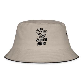 er heiratet wir saufen nur - Bucket Hat - Khaki/Schwarz - Vorne