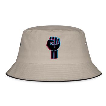Rebellen Faust 3D - Bucket Hat - Khaki/Schwarz - Vorne
