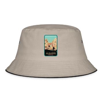 Emblematic cliffs of the Algarve: Original view - Bucket Hat - khaki/black - Front