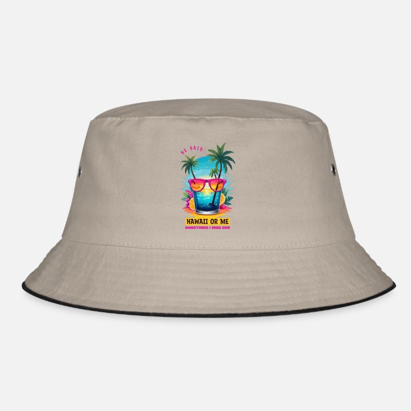 Er sagte: Hawaii oder ich - Bucket Hat - Khaki/Schwarz