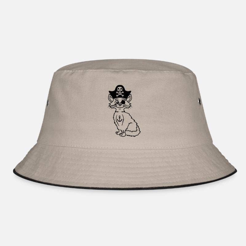 Cute Pirate Cats Buccaneer Eye Patch Hat Costume Bucket Hat