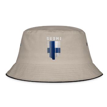 Flagge von Finnland, finnischer Stolz - Bucket Hat - Khaki/Schwarz - Vorne