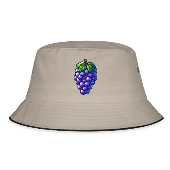 Blaue Traube - Bucket Hat - Khaki/Schwarz - Vorne
