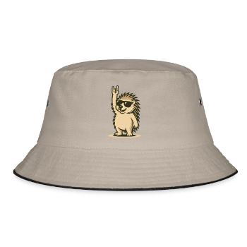 Cool Porcupine Rocker Baby - Bucket Hat - khaki/black - Front