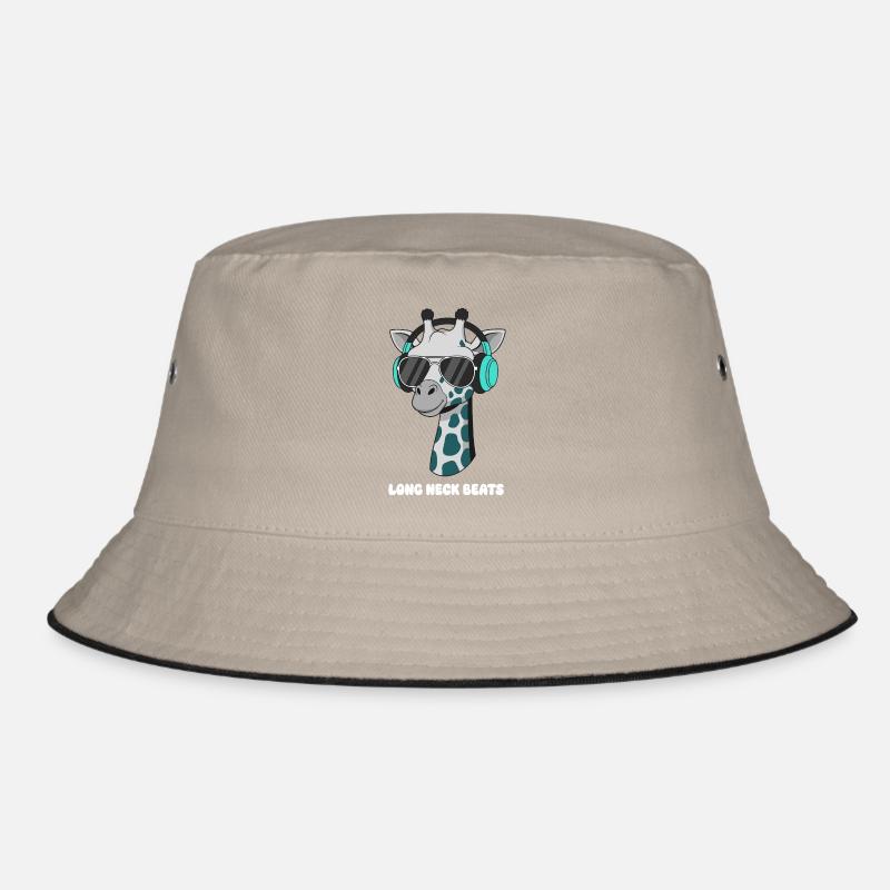 Giraffe DJ with headphones Bucket Hat