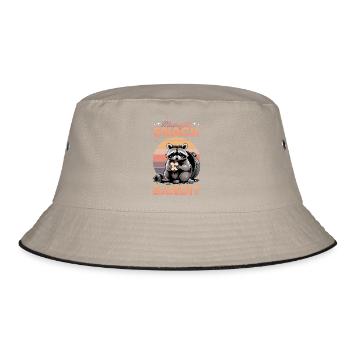 Funny Raccoon - Bucket Hat - Khaki/Schwarz - Vorne