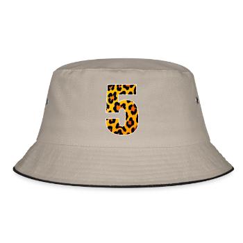 Leopard 5 Fur Pattern - Bucket Hat - khaki/black - Front