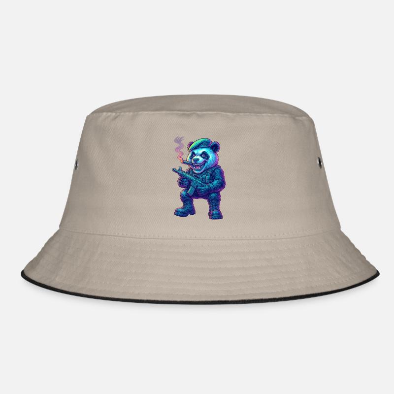 Neon Panda Mercenary  Bucket Hat