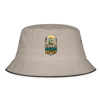 COURT SAND READY - Bucket Hat - Khaki/Schwarz - Vorne