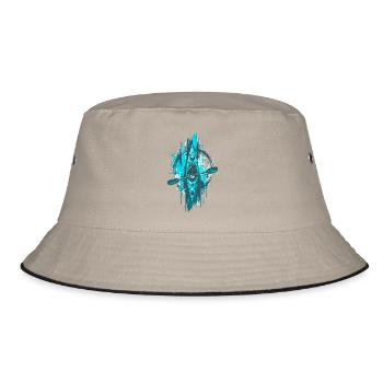 Kajak Paddeln – Kajakfahren Wassersport - Bucket Hat - Khaki/Schwarz - Vorne