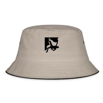 hang on - Bucket Hat - Khaki/Schwarz - Vorne