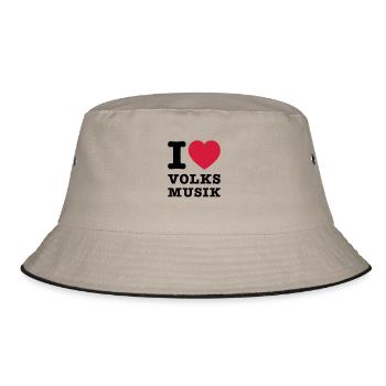 I Love Volksmusik 2 - Bucket Hat - Khaki/Schwarz - Vorne