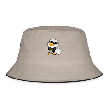 Bettmann duck, super hero, duck, tired! 2 - Bucket Hat - khaki/black - Front