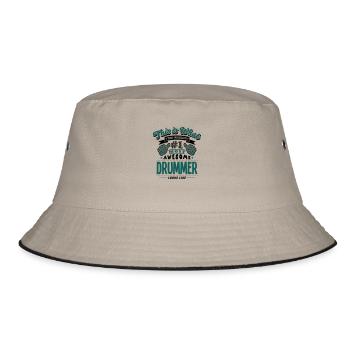 drummer world no1 most awesome copy - Bucket Hat - khaki/black - Front
