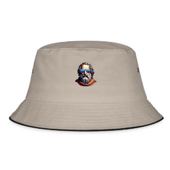 Retro Philosopher Bust - Bucket Hat - khaki/black - Front
