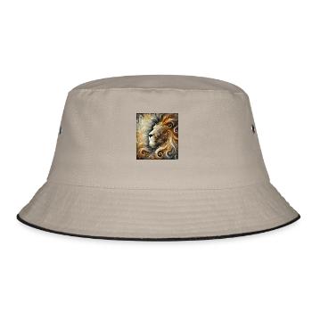 Abstract Lion - Bucket Hat - khaki/black - Front
