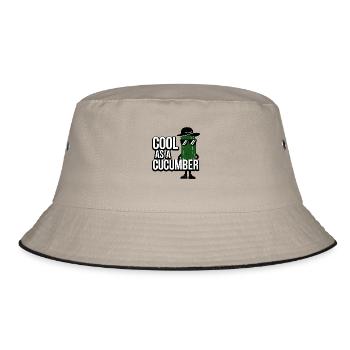 Cool wie eine Gurke - Bucket Hat - Khaki/Schwarz - Vorne