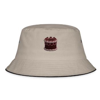 3d cherry vintage cake - Bucket Hat - khaki/black - Front
