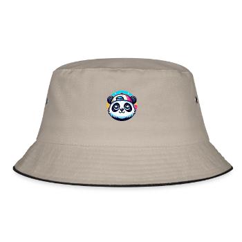 Panda Kawaii avec casquette - Bob - kaki/noir - Devant