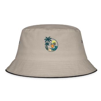 insel cocktail - Bucket Hat - Khaki/Schwarz - Vorne
