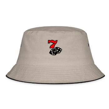 lucky seven - Bucket Hat - Khaki/Schwarz - Vorne