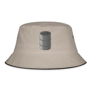 benzin gas tankstelle petrol station oil productio - Bucket Hat - Khaki/Schwarz - Vorne