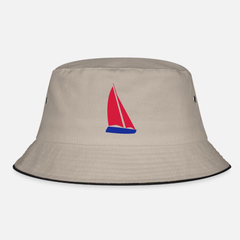 sailboat - Bucket Hat - khaki/black