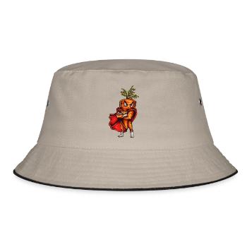 Super Karotte - Bucket Hat - Khaki/Schwarz - Vorne