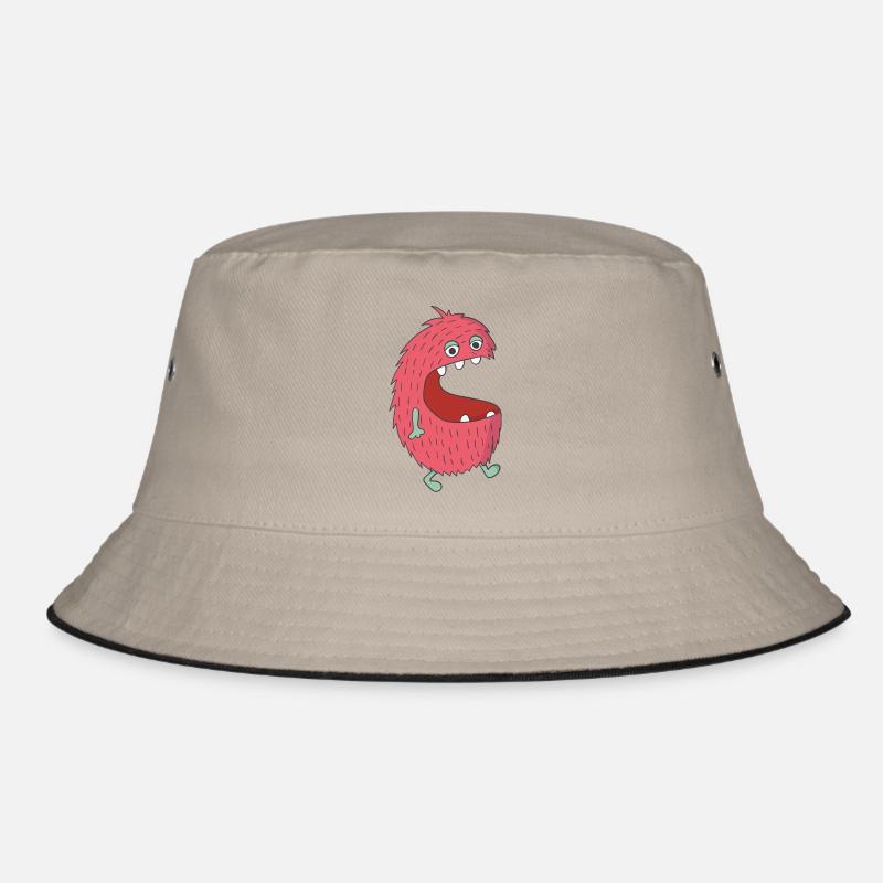 Hungriges Monster - Bucket Hat - Khaki/Schwarz