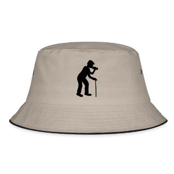 drinking alcohol beer drinking thirst bottle octo - Bucket Hat - khaki/black - Front