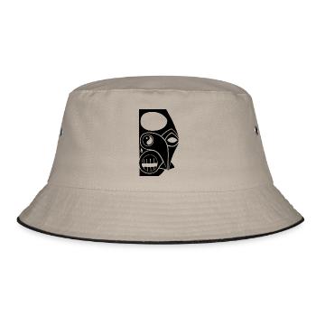 Maske Totem Druide Zauberer Zeremonie Yin Yang - Bucket Hat - Khaki/Schwarz - Vorne