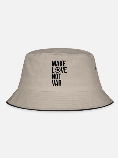 Make love not VAR - Bucket Hat - Khaki/Schwarz - Vorne