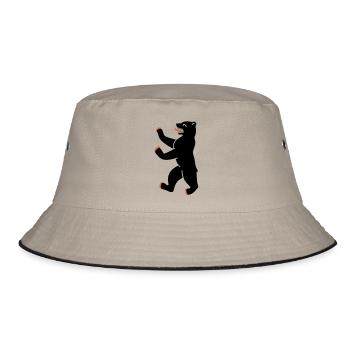 Berliner Bär Single - Bucket Hat - Khaki/Schwarz - Vorne