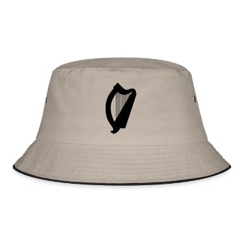 celtic harp symbol irish ireland - Bucket Hat - khaki/black - Front